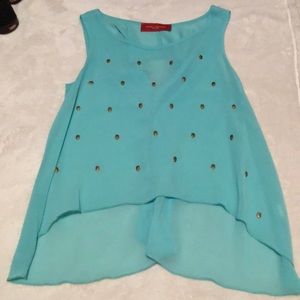 Akira high low sheer top